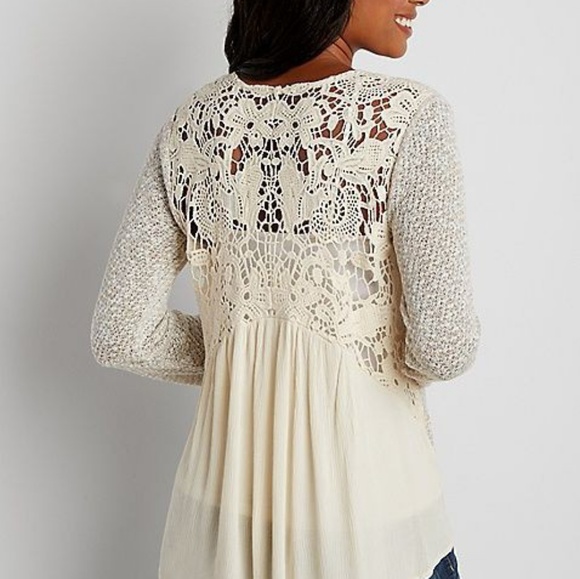 cream lace cardigan